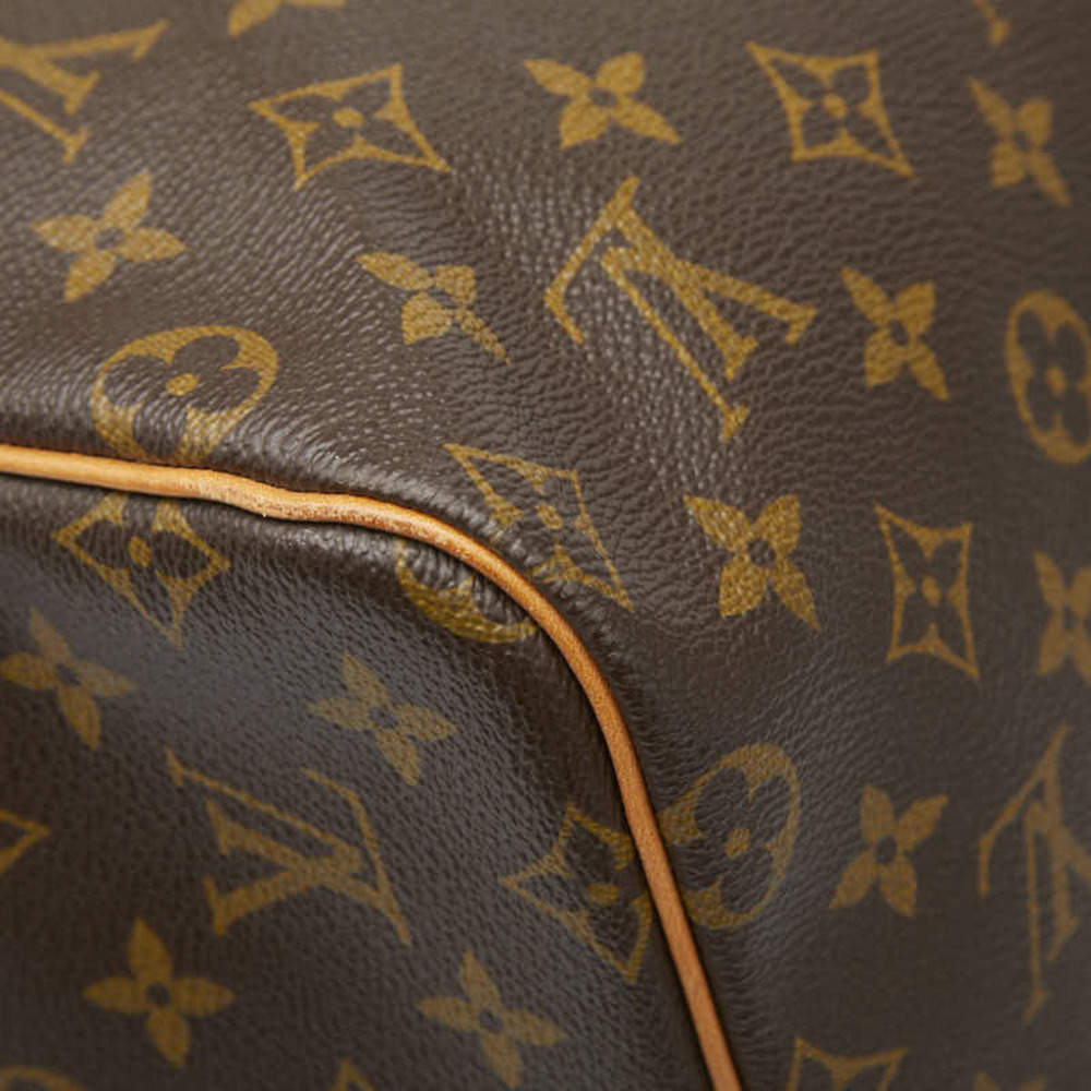 Louis Vuitton Monogram Keepall Boston Travel Bag Brown Leather - Picture 7 of 9